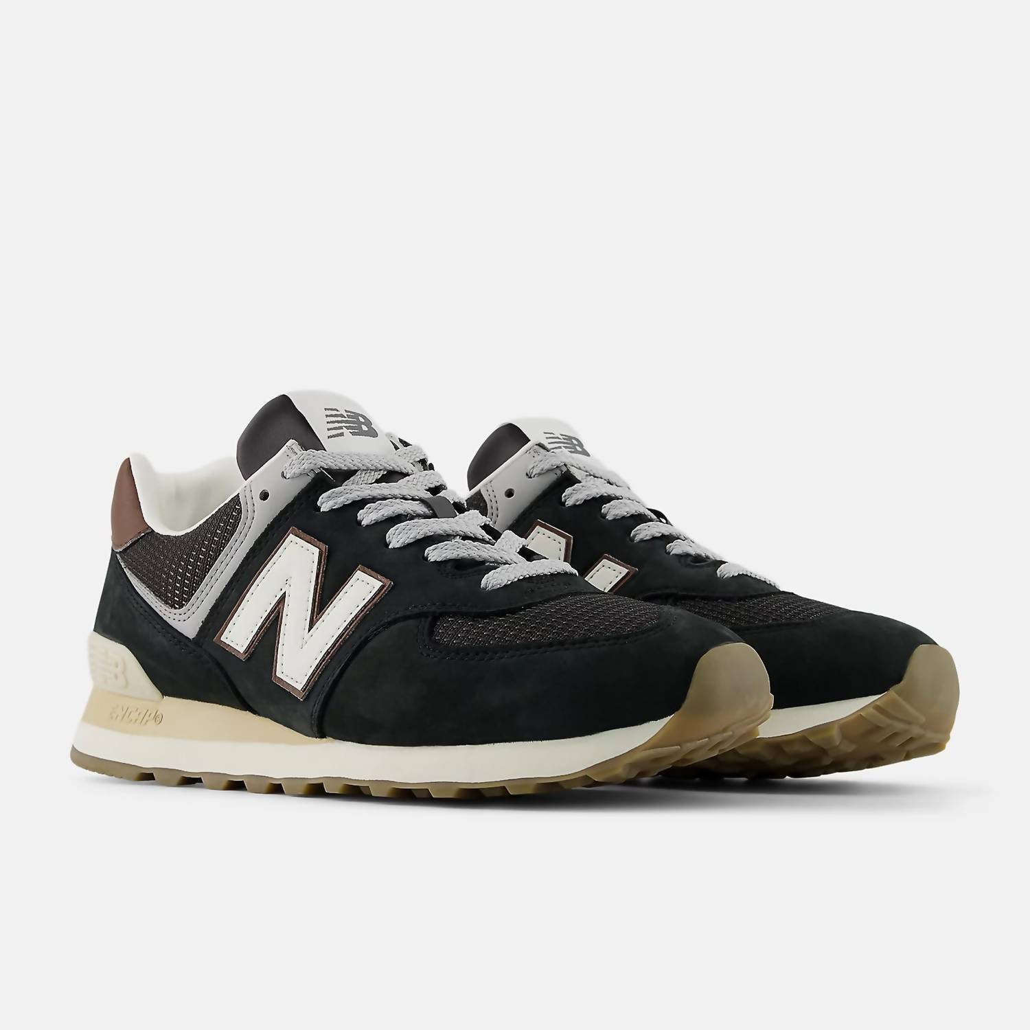 New New Balance Men's 574 Sneaker In Brown Silver Metallic